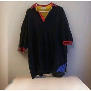 IZOD Shirt Men Blue Rugby Polo Preppy Cotton 80s VTG No Tag Read